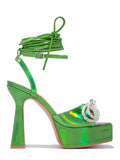 Amozae-Bow Lace-up Platform Heels