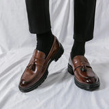 Amozae- Gwanak Faux Leather Tassel Loafers