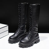 Amozae- Pu Boots Sexy High Boots Knee-high High Heels For Women Fashion Shoes 2025 Spring Autumn Booties Female Plus Size 35-43