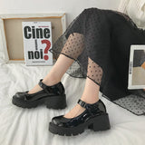 Amozae- Amozae Student Shoes College Girl Student LOLITA Shoes JK Uniform Shoes PU Leather Heart-shaped Ankle-strap Mary Jane Shoes