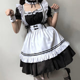 Amozae--2024 Black Cute Lolita Maid Costumes Girls Women Lovely Maid Cosplay Uniform Animation Show Japanese Outfit Dress Clothes