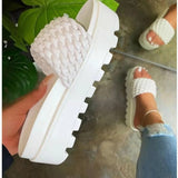 Amozae- Christmas Gift 2025 Summer Slippers Women Fashion New Flat Female Slippers Platform Gear Shoes Pen Toed Flip Flops High Quality Women Shoes