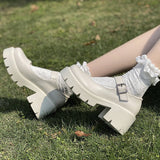 Amozae- Amozae white Women Shoes boots Japanese Style Lolita Shoes Women Vintage Soft High Heel Platform shoes College Student Mary Janes boots