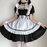 Amozae--2024 Black Cute Lolita Maid Costumes Girls Women Lovely Maid Cosplay Uniform Animation Show Japanese Outfit Dress Clothes