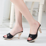 Amozae- WDHKUN Spike Heels Women Pumps Sexy High Heels Women Crystal Party Women Shoes Gold Open Toe Ladies Shoes