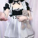 Amozae--2024 Black Cute Lolita Maid Costumes Girls Women Lovely Maid Cosplay Uniform Animation Show Japanese Outfit Dress Clothes