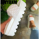 Amozae- Christmas Gift 2025 Summer Slippers Women Fashion New Flat Female Slippers Platform Gear Shoes Pen Toed Flip Flops High Quality Women Shoes