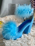 Amozae-Furry Chunky Heel Sandal