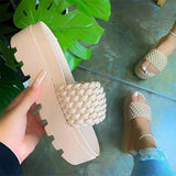 Amozae- Christmas Gift 2025 Summer Slippers Women Fashion New Flat Female Slippers Platform Gear Shoes Pen Toed Flip Flops High Quality Women Shoes