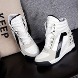 Amozae- Amozae Hot Sales Rivets Black White Hidden Wedge Heels Casual Shoes tenis feminino High Top Shoes Trainers Women Zapatos Mujer 2025