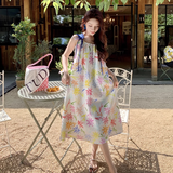 Amozae-dress to impress party dress nye outfits New summer printed suspender dress  YM1451