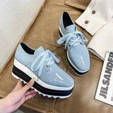 Amozae-2024 Spring New Women Flat Platform Shoes Slip on Moccains Ladies Casual Shoes Woman Thick Sole Brogue Creepers Sneakers