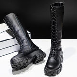 Amozae- Pu Boots Sexy High Boots Knee-high High Heels For Women Fashion Shoes 2025 Spring Autumn Booties Female Plus Size 35-43