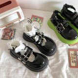 Amozae-back to school outfits Heart Buckle Chunky Sandals