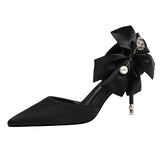 Amozae-2024 Women Luxury Wedding Bridal Pumps Female 7cm 10cm High Heels Bridal Low Heels Satin Scarpins Lady Stiletto Valentine Shoes