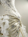Amozae-nye outfits back to school dress  Beaded Corset Ruffles Floor-Length Dress