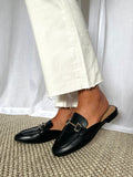 Amozae-Stakes Loafer Mules- Black