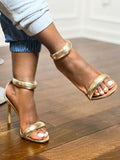 Amozae-Gold Ankle Strap Sandals