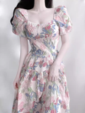 Amozae-dress to impress party dress nye outfits French oil painting floral dress women's summer YM1062