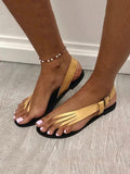 Amozae-Strap Toe Post Slingback Flat Sandals