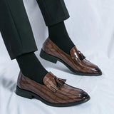 Amozae- Janggi Croc Patent Tassel Loafers