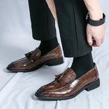 Amozae- Janggi Croc Patent Tassel Loafers