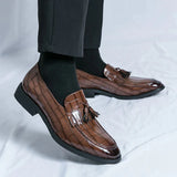 Amozae- Janggi Croc Patent Tassel Loafers