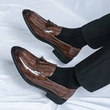 Amozae- Janggi Croc Patent Tassel Loafers