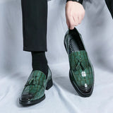 Amozae- Janggi Croc Patent Tassel Loafers