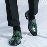 Amozae- Janggi Croc Patent Tassel Loafers