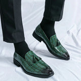 Amozae- Janggi Croc Patent Tassel Loafers