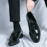 Amozae- Janggi Croc Patent Tassel Loafers