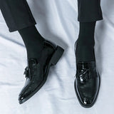 Amozae- Janggi Croc Patent Tassel Loafers