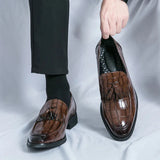 Amozae- Janggi Croc Patent Tassel Loafers