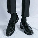 Amozae- Janggi Croc Patent Tassel Loafers