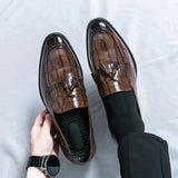 Amozae- Janggi Croc Patent Tassel Loafers