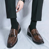 Amozae- Janggi Croc Patent Tassel Loafers