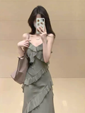 Amozae-dress to impress party dress nye outfits Summer ruffled chiffon dress YM1030