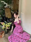 Amozae-dress to impress party dress nye outfits Holiday style floral long dress YM1544