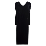 Amozae-dress to impress party dress nye outfits women's v-neck velvet black dress YM830