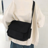 Amozae-Back To School Gifts Large Canvas Satchel Bag