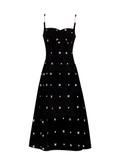 Amozae-dress to impress party dress nye outfits Vintage embroidered velvet slip dress YM717