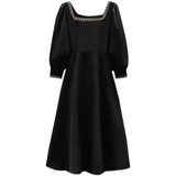 Amozae-dress to impress party dress nye outfits Black velvet retro long dress YM715