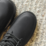 Amozae- Munhak Matte Black Chunky Lace-Up Boots