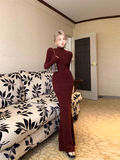 Amozae-dress to impress party dress nye outfits Simple Sheath Burgundy Long Birthday Outfits Party Dress YM1833