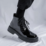 Amozae- Namsan Patent Chunky Sole Shoe Boots