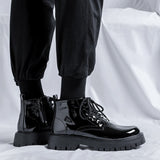 Amozae- Namsan Patent Chunky Sole Shoe Boots