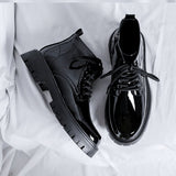 Amozae- Namsan Patent Chunky Sole Shoe Boots