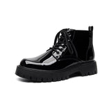 Amozae- Namsan Patent Chunky Sole Shoe Boots