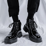 Amozae- Namsan Patent Chunky Sole Shoe Boots